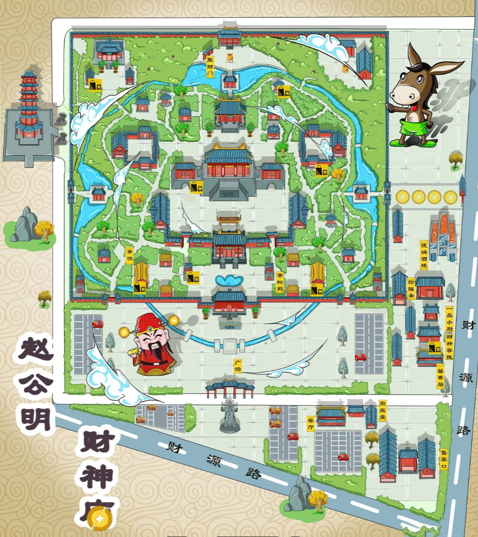浦城寺庙类手绘地图